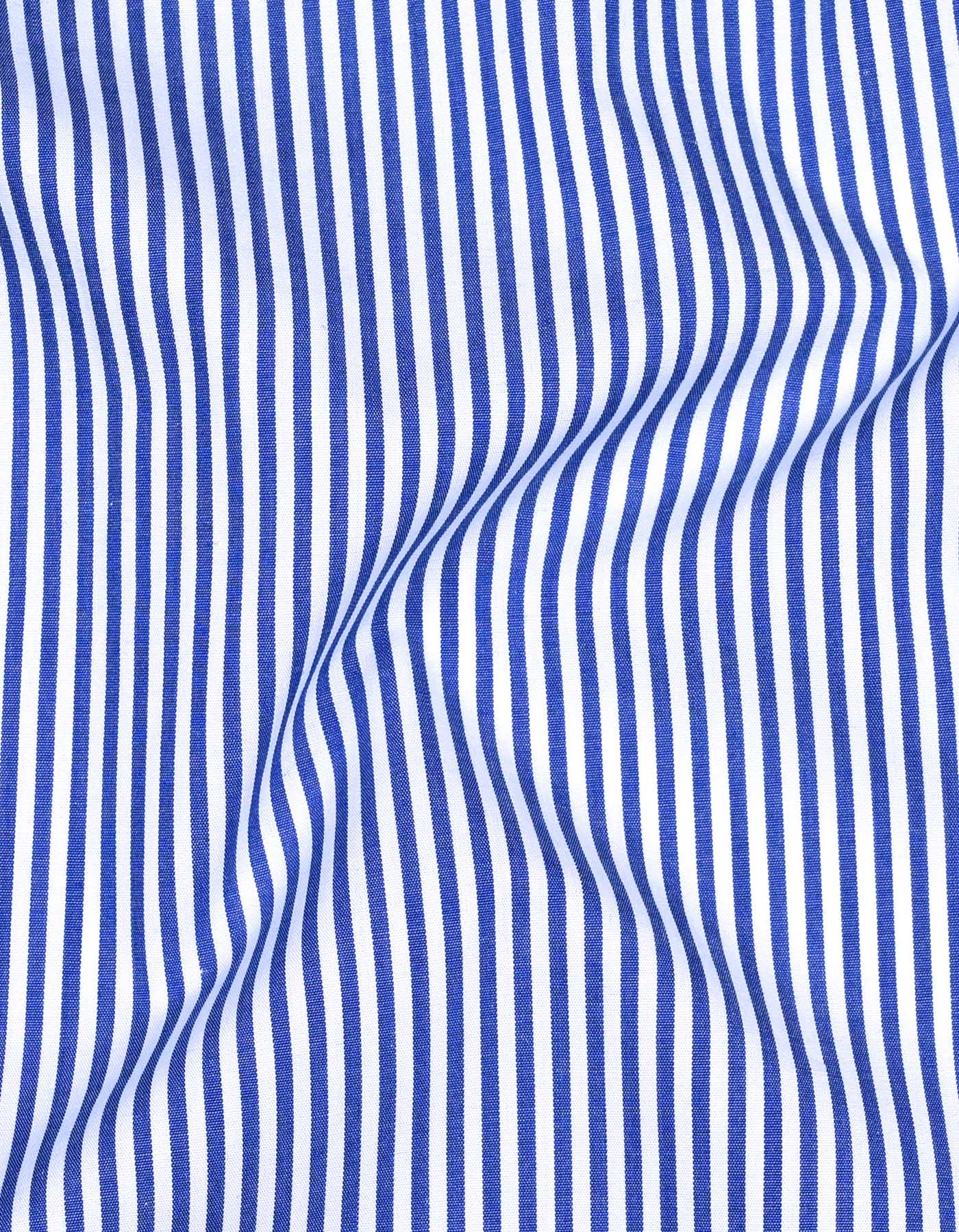 Blue Stripe Classic Fit Shirt - Image 4