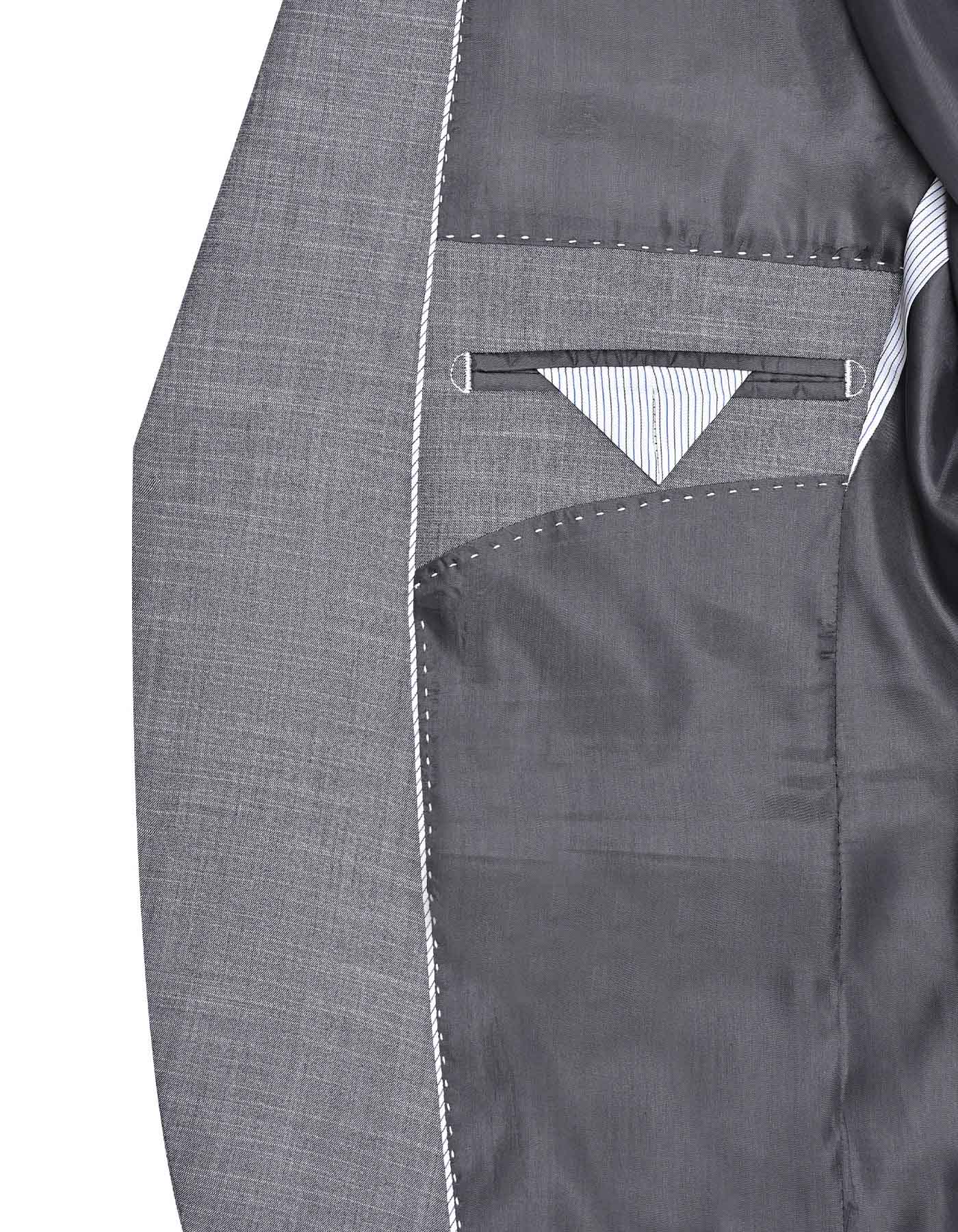 L Charcoal Texture Tailored Smart Fit Suit - Image 6