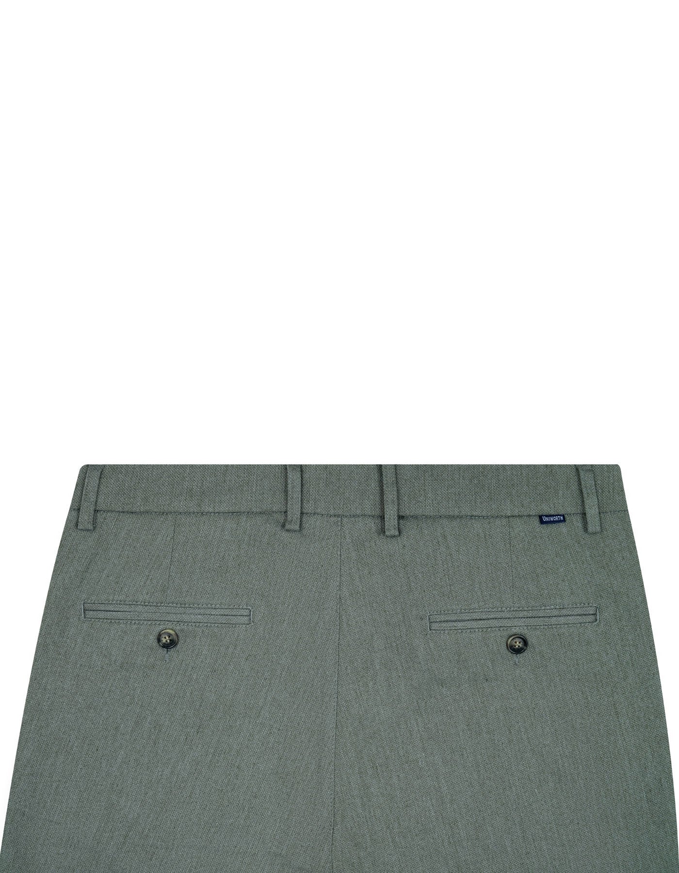 L Olive Texture Classic Fit Cotton Trouser - Image 3