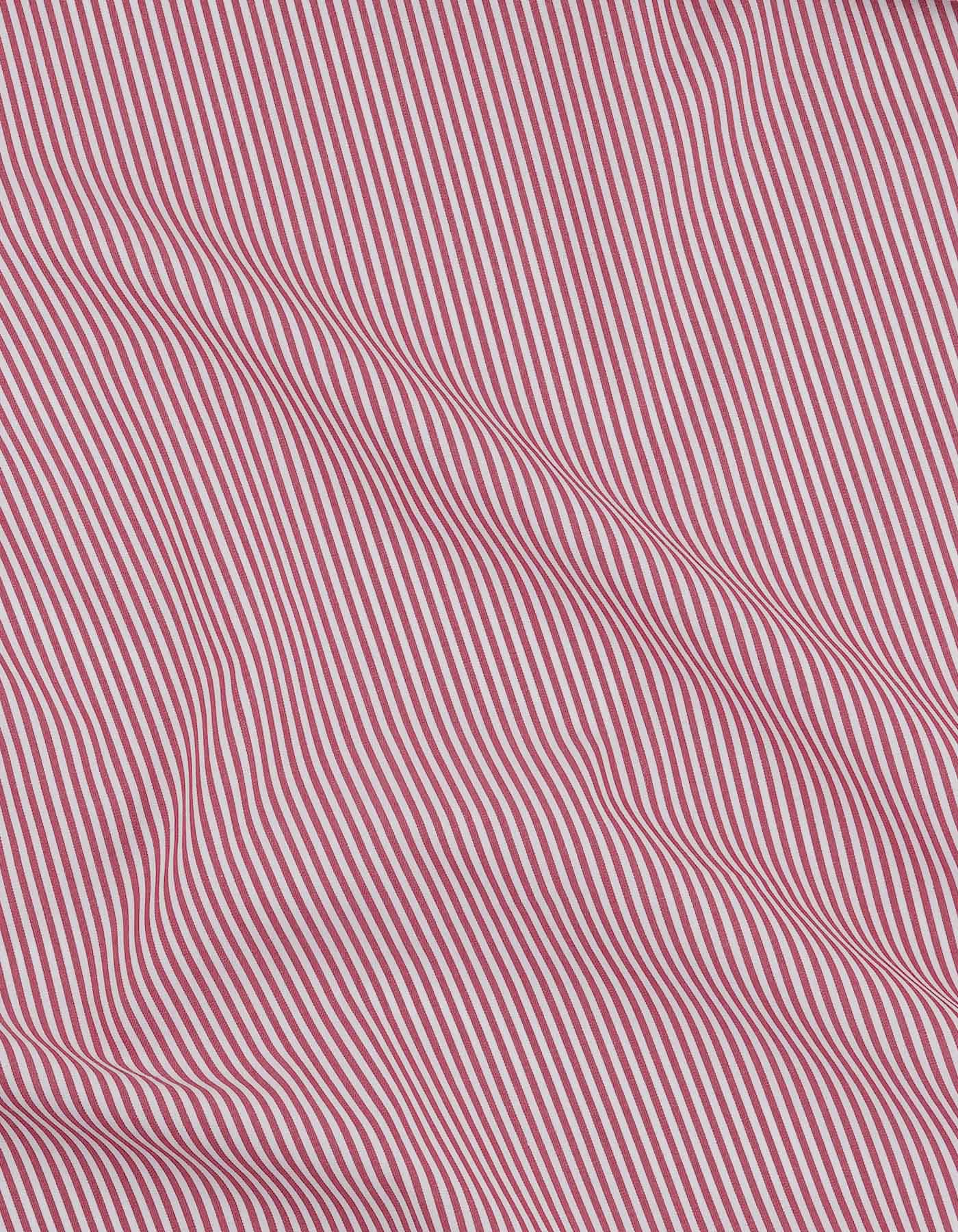 Stripe White/Red Tailored Smart Fit Shirt - Image 4