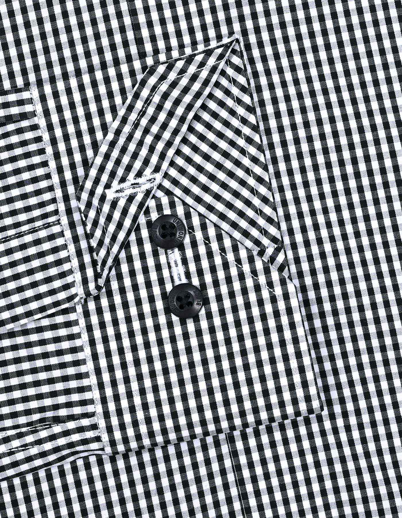 White/Black Check Tailored Smart Fit Shirt - Image 3